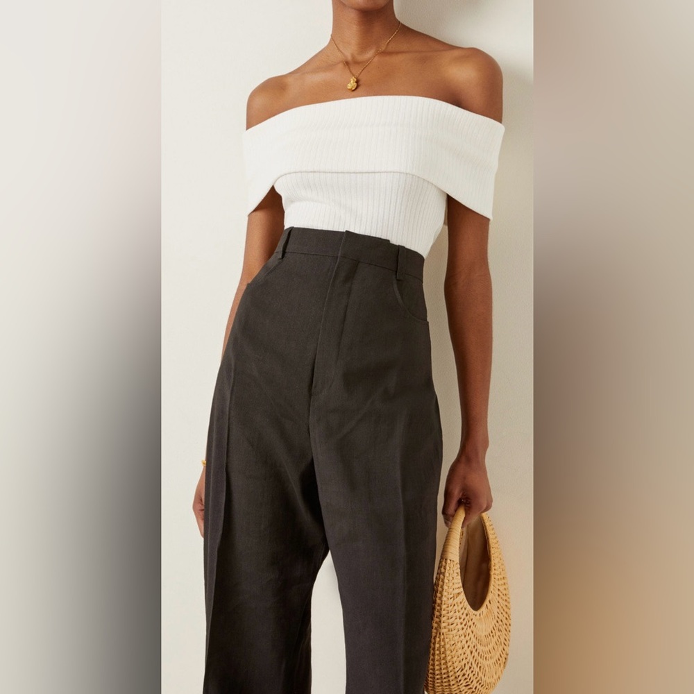 Mara Hoffman Lorraine Ribbed-Knit Off-The-Shoulder Bodysuit